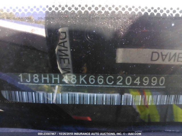 1J8HH48K66C204990 - 2006 JEEP COMMANDER WHITE photo 9