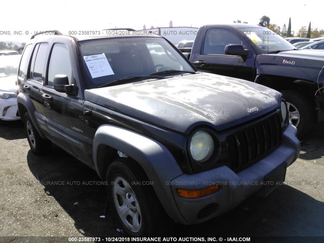 1J4GL48K34W255189 - 2004 JEEP LIBERTY SPORT BLACK photo 1