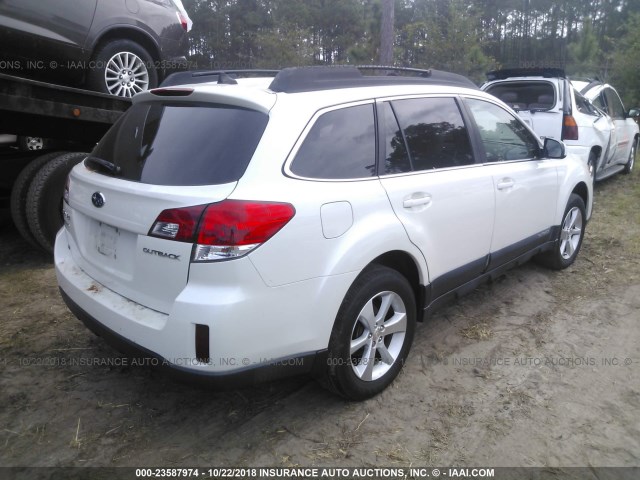 4S4BRCKC4D3235332 - 2013 SUBARU OUTBACK 2.5I LIMITED WHITE photo 4