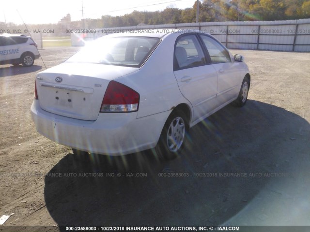 KNAFE121375487342 - 2007 KIA SPECTRA EX/LX WHITE photo 4