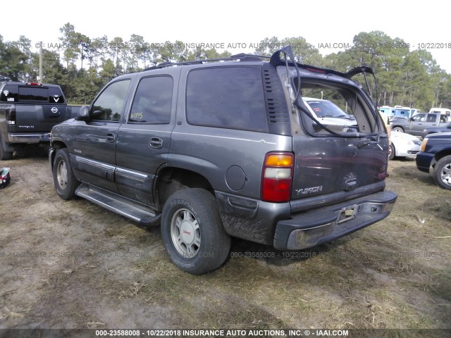 1GKEC13V42R233795 - 2002 GMC YUKON GRAY photo 3