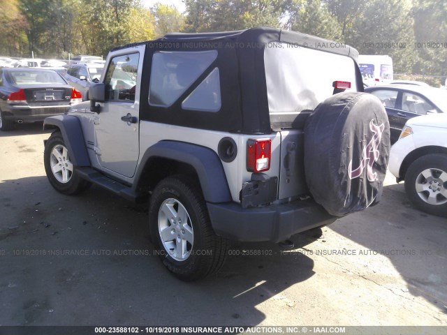 1C4AJWAG5EL233507 - 2014 JEEP WRANGLER SPORT SILVER photo 3