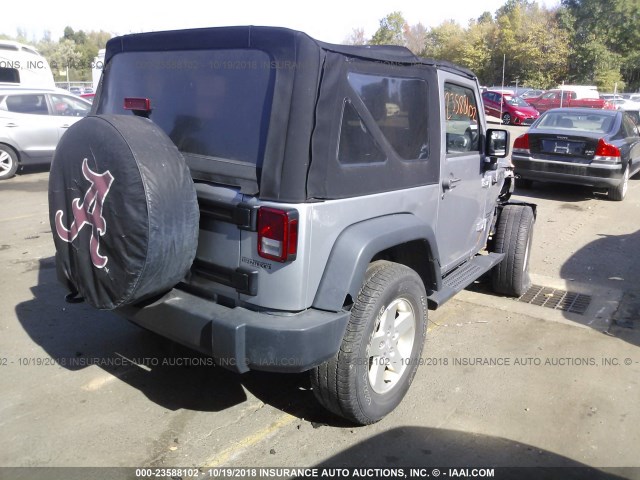 1C4AJWAG5EL233507 - 2014 JEEP WRANGLER SPORT SILVER photo 4