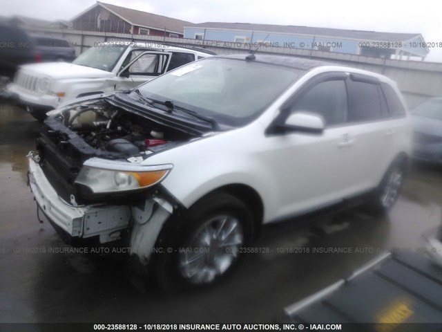 2FMDK3J9XCBA10365 - 2012 FORD EDGE SEL WHITE photo 2