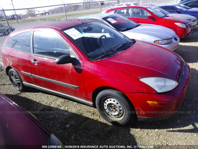 3FAFP3132YR203781 - 2000 FORD FOCUS ZX3 RED photo 1
