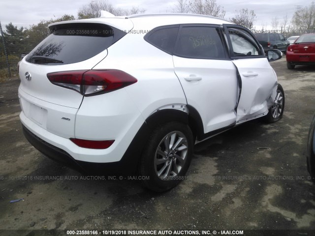 KM8J3CA49JU707165 - 2018 HYUNDAI TUCSON SEL/SEL PLUS WHITE photo 4