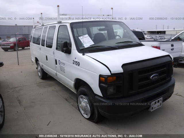 1FBSS31L38DA81582 - 2008 FORD ECONOLINE E350 SUPER DUTY WAGON WHITE photo 1