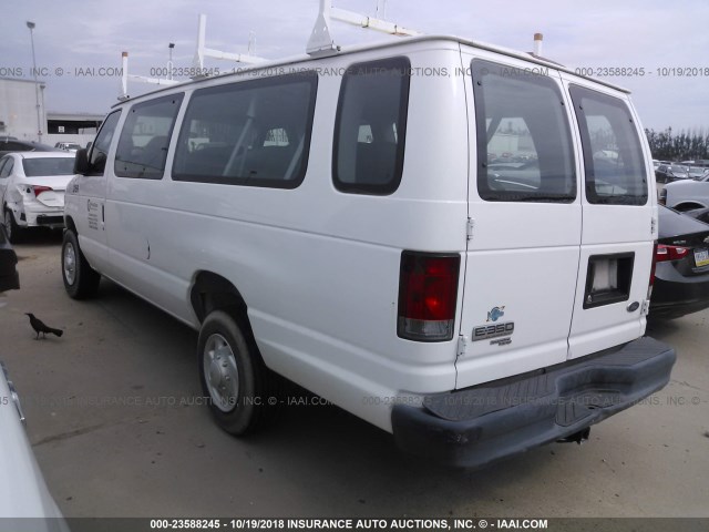 1FBSS31L38DA81582 - 2008 FORD ECONOLINE E350 SUPER DUTY WAGON WHITE photo 3