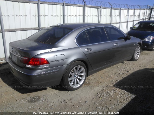 WBAHN83587DT69053 - 2007 BMW 750 SILVER photo 4