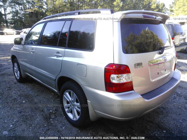 JTEDW21A060004525 - 2006 TOYOTA HIGHLANDER HYBRID SILVER photo 3