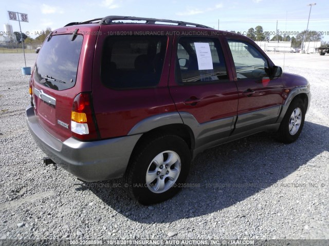 4F2YU09171KM39382 - 2001 MAZDA TRIBUTE LX/ES MAROON photo 4