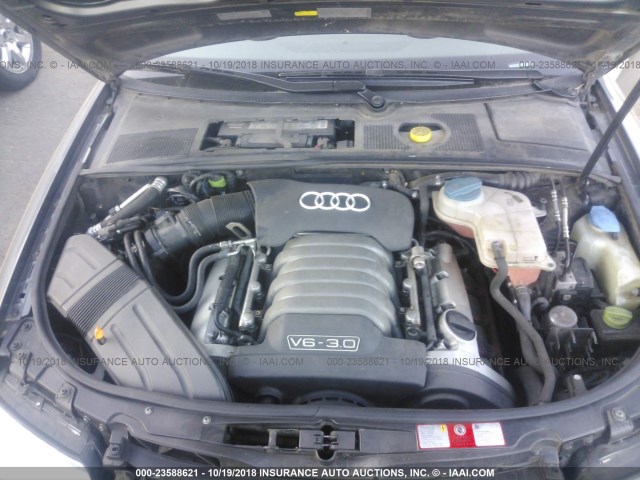 WAUJT68E22A311809 - 2002 AUDI A4 3.0 GRAY photo 10