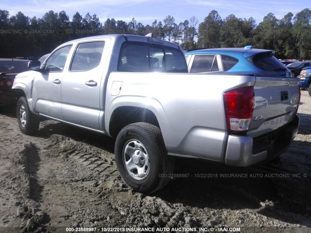 3TMCZ5AN2JM130905 - 2018 TOYOTA TACOMA DBL CAB/SR/TRDSPT/OR/PRO ვერცხლისფერი ფოტო 3