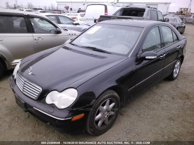 WDBRF61J41F104231 - 2001 MERCEDES-BENZ C 240 BLACK photo 2