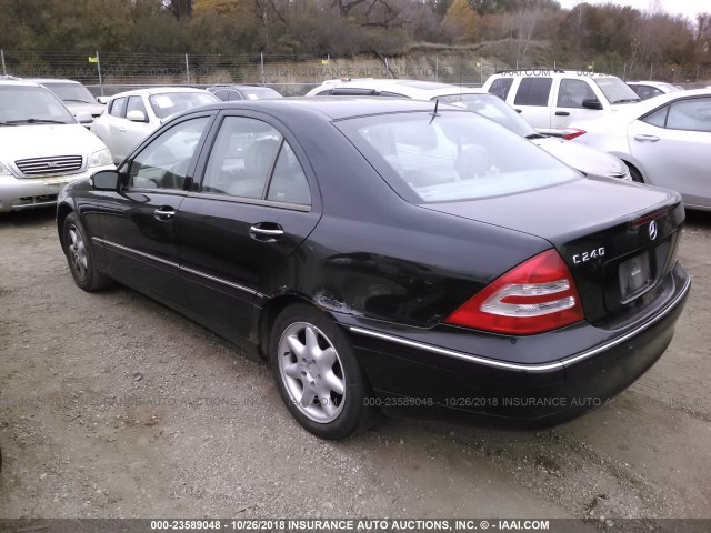 WDBRF61J41F104231 - 2001 MERCEDES-BENZ C 240 BLACK photo 3