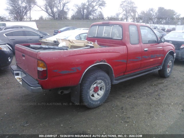 4TAWN74N2TZ096283 - 1996 TOYOTA TACOMA XTRACAB SR5 RED photo 4