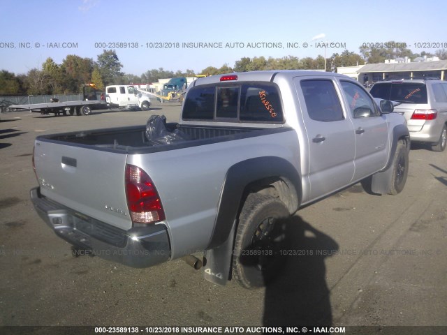 5TELU42N28Z576766 - 2008 TOYOTA TACOMA DOUBLE CAB 银色 照片 4