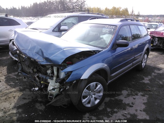 4S4BP60C486353959 - 2008 SUBARU OUTBACK BLUE photo 2