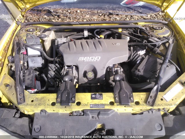 2G1WX15K629319880 - 2002 CHEVROLET MONTE CARLO SS ყვითელი ფოტო 10