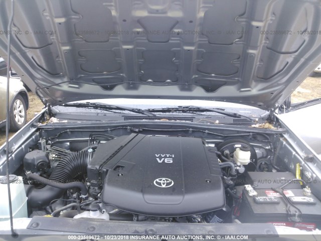 3TMJU4GN9FM176326 - 2015 TOYOTA TACOMA DOUBLE CAB PRERUNNER SILVER photo 10