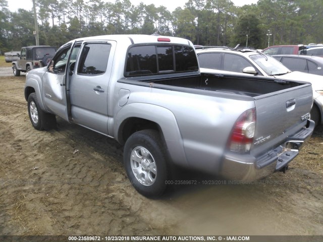 3TMJU4GN9FM176326 - 2015 TOYOTA TACOMA DOUBLE CAB PRERUNNER SILVER photo 3