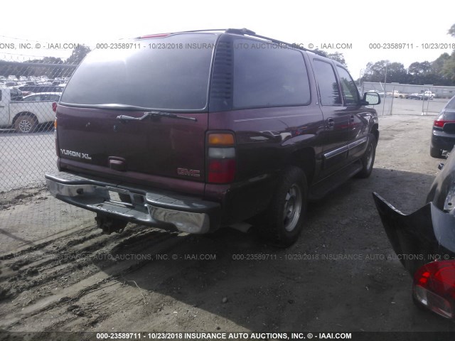 1GKFK16Z72J309322 - 2002 GMC YUKON XL K1500 BURGUNDY photo 4