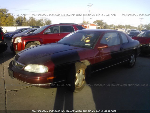 2G1WW12M1V9152387 - 1997 CHEVROLET MONTE CARLO LS 勃艮第红 照片 2