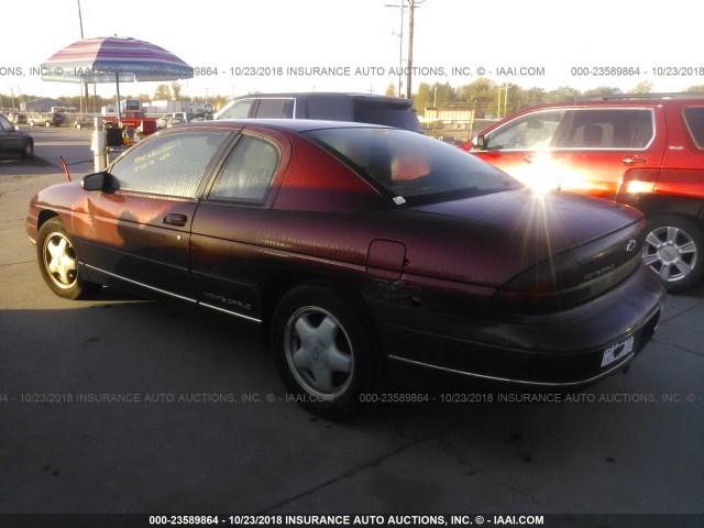 2G1WW12M1V9152387 - 1997 CHEVROLET MONTE CARLO LS 勃艮第红 照片 3