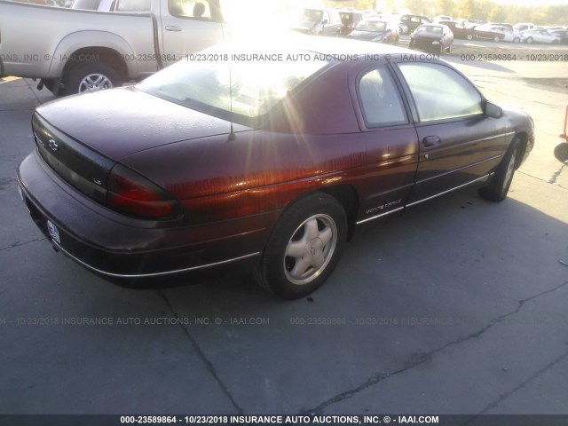 2G1WW12M1V9152387 - 1997 CHEVROLET MONTE CARLO LS 勃艮第红 照片 4