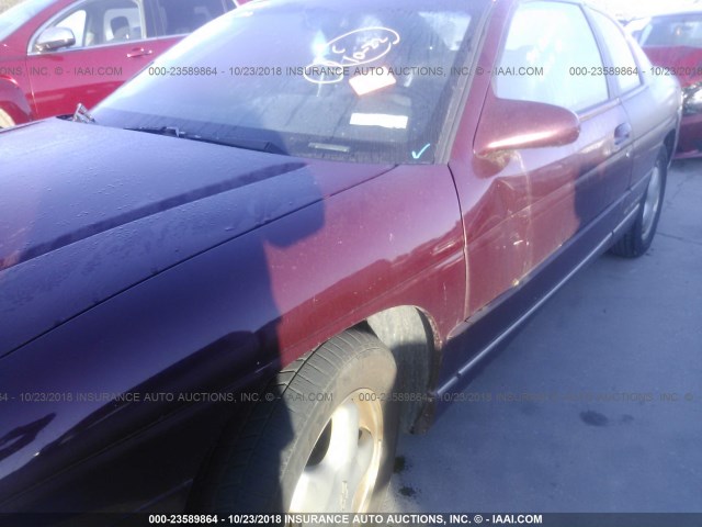 2G1WW12M1V9152387 - 1997 CHEVROLET MONTE CARLO LS 勃艮第红 照片 6