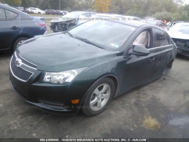 1G1PC5SB7E7254202 - 2014 CHEVROLET CRUZE LT GREEN photo 2