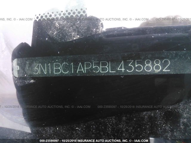 3N1BC1AP5BL435882 - 2011 NISSAN VERSA S/SL BLACK photo 9