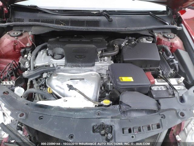 4T4BF1FK9CR199716 - 2012 TOYOTA CAMRY SE/LE/XLE წითელი ფოტო 10