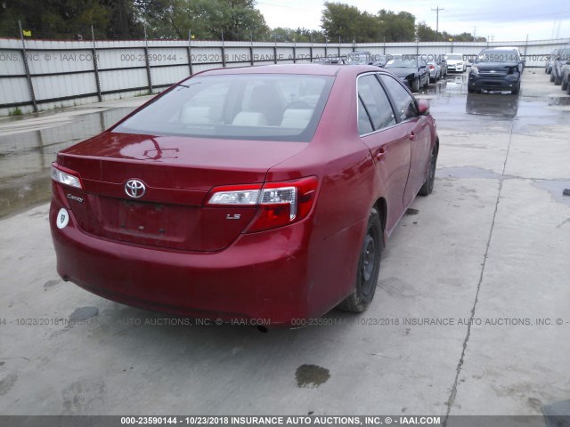 4T4BF1FK9CR199716 - 2012 TOYOTA CAMRY SE/LE/XLE წითელი ფოტო 4