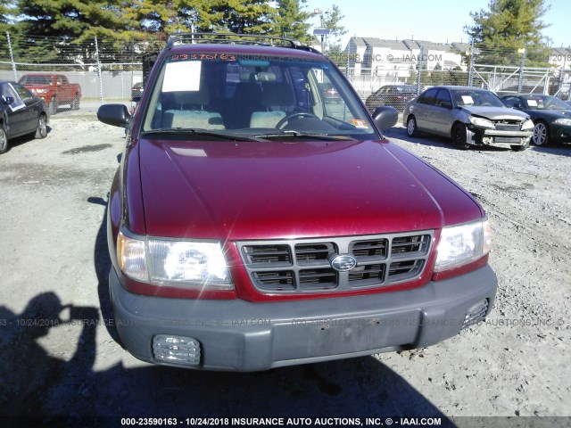 JF1SF6356WH750293 - 1998 SUBARU FORESTER L RED photo 6