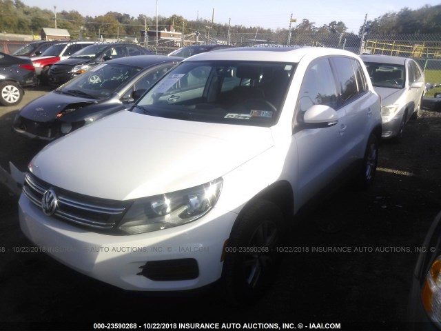 WVGAV7AX4CW525702 - 2012 VOLKSWAGEN TIGUAN S/SE/SEL WHITE photo 2