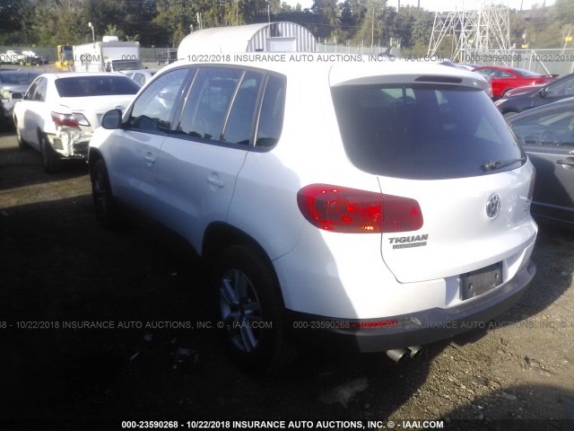 WVGAV7AX4CW525702 - 2012 VOLKSWAGEN TIGUAN S/SE/SEL WHITE photo 3