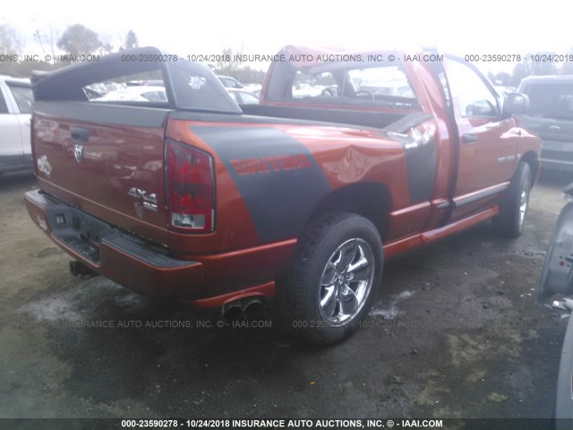 1D7HU16D25J587090 - 2005 DODGE RAM 1500 ST/SLT ORANGE photo 4