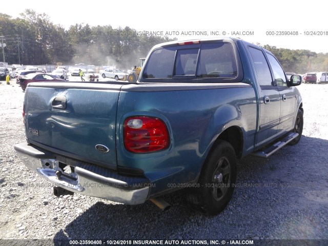 1FTRW07W01KD80527 - 2001 FORD F150 SUPERCREW BLUE photo 4