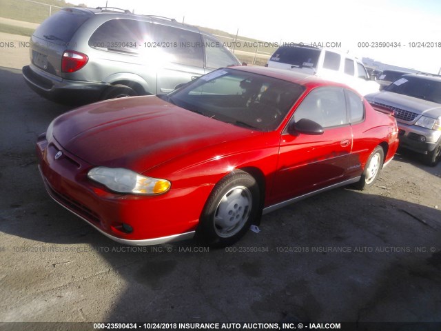 2G1WX12K639244829 - 2003 CHEVROLET MONTE CARLO SS წითელი ფოტო 2