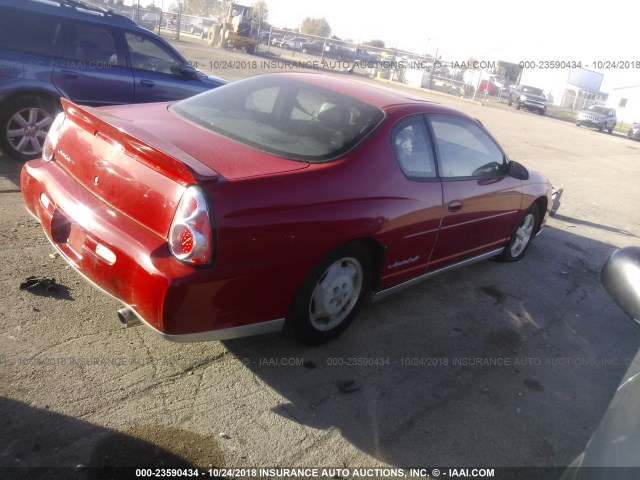 2G1WX12K639244829 - 2003 CHEVROLET MONTE CARLO SS RED photo 4