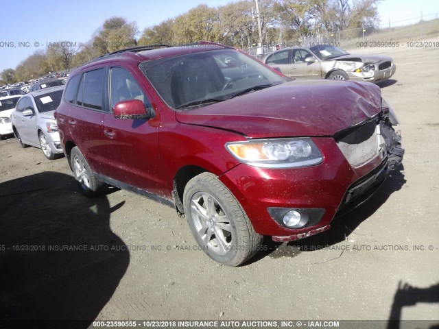 5XYZKDAG2CG146046 - 2012 HYUNDAI SANTA FE LIMITED RED photo 1