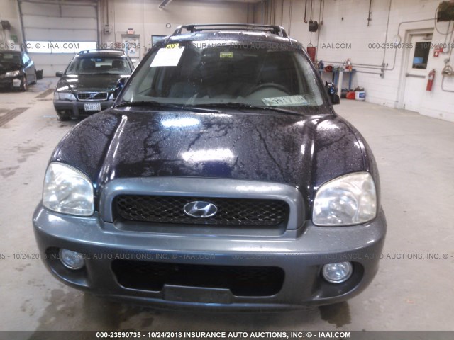 KM8SC73E44U809429 - 2004 HYUNDAI SANTA FE GLS/LX BLUE photo 6