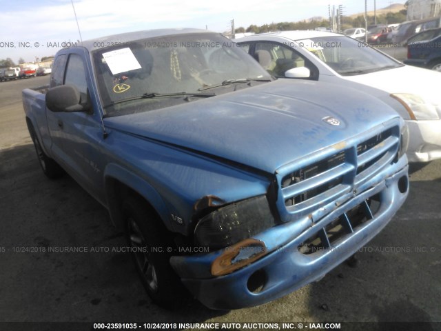 1B7GL22Z2YS592725 - 2000 DODGE DAKOTA BLUE photo 1