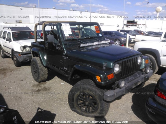 1J4FA59S41P326279 - 2001 JEEP WRANGLER / TJ SAHARA GREEN photo 1