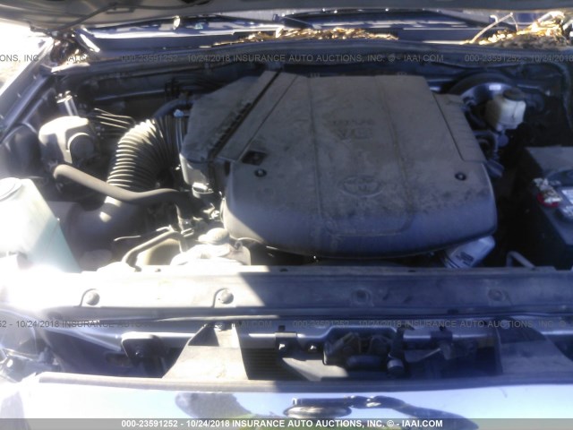 5TFJU4GN1FX080166 - 2015 TOYOTA TACOMA DOUBLE CAB PRERUNNER GRAY photo 10