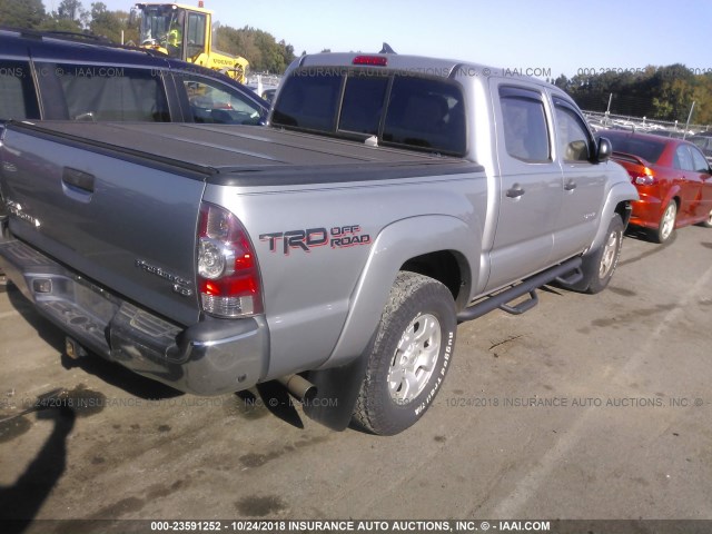 5TFJU4GN1FX080166 - 2015 TOYOTA TACOMA DOUBLE CAB PRERUNNER GRAY photo 4