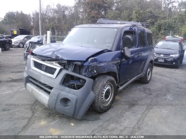 5J6YH18213L000822 - 2003 HONDA ELEMENT DX Dark Blue photo 2