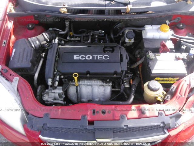 KL1TD5DE2BB132390 - 2011 CHEVROLET AVEO LS/LT RED photo 10