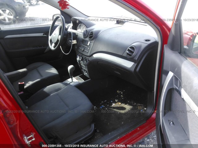 KL1TD5DE2BB132390 - 2011 CHEVROLET AVEO LS/LT RED photo 5